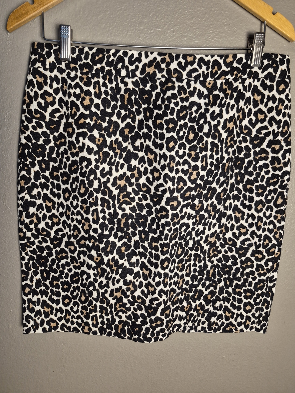 J. Crew Leopard-Print Pencil Skirt in Black, White & Brown